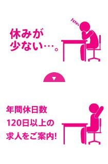 休みが少ない…。